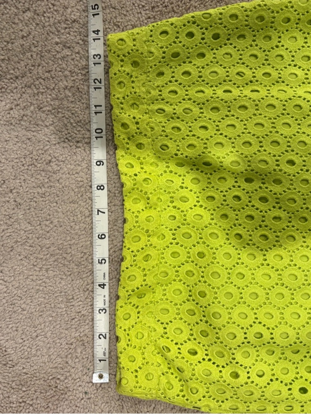 J.Crew No 2 chartreuse eyelit pencil skirt NWt 8 - Picture 7 of 9